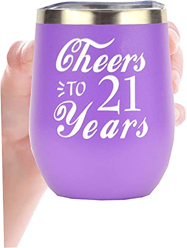 MEANT2TOBE 21ST BIRTHDAY GIFTS FOR WOMEN – TUMBLER SET FOR HER, PURPLE – TURNING 21 YEAR OLD GIFT IDEAS