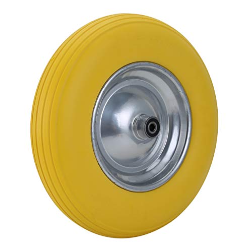 16" Tool Car PU Solid Foaming Wheel,1pcs Rubber 16 Inch Pneumatic Sack Inflatable Truck Trolley Wheel Barrow Tyre Wheels Unicycle Cart Formed Ribbed Tread Tire