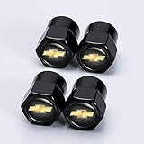 Kaolele 4 Pcs Metal Car Wheel Tire Valve Stem Caps for Chevrolet Car Silverado Colorado Suburban Tahoe Malibu Camaro Cruze Equinox Sonic Logo Styling Decoration Accessories