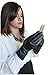 Fownes Women's Cashmere Lined Smart Black Lambskin Leather Gloves 8/XL