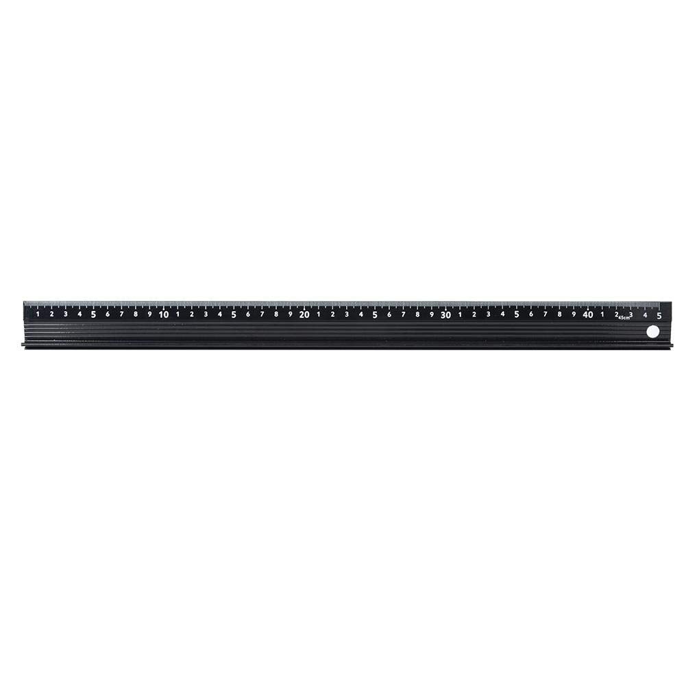 L-Type Cutting Ruler - Aluminum Alloy Metal Craft Safety Ruler, Measurement Drafting Tool with Rubber Strip for Accurate Leather Measuring | 45cm Precision Tool