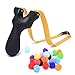 TOPRADE Brown Color Wooden Hunting Slingshot with Cotton Ammo for Catapult Game,Hunting-for Kids Children Adults (Black)