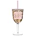 Bachelorette Wine Glass - Bachelorette Bash Acrylic Wine Glass with Lid and Straw (13 oz, Gold Confetti, Gold Foil Print, Light Pink) by SLT