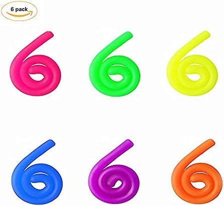 Goldflower 6 Pack Colorful of Stretchy String Fidget/Sensory Fidget Stretch Toys Helps Reduce Fidgeting Due to Stress and Anxiety for ADHD,ADD, Autism(6 Colors) Kid Safe Design