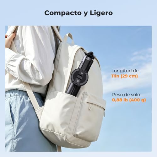 K&F CONCEPT 180cm Trípode para móvil, Palo Selfie magnético y con Pinza, luz Relleno y Mando a Distancia, Soporte automático Compatible con iPhone 17-12, Osmo Pocket 4/3 e Insta360 X5 Luna Ultra