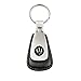MASERATI Leather Teardrop Key Chain Fob - Brushed Aluminum Finish