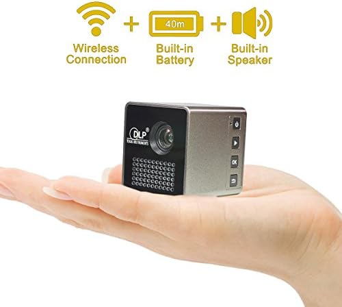 B2COOL DLP Mini Cube Wifi Projector - 70inch Built-in 950mAh Battery - Wireless connection Projection with iphone/Android Smartphone