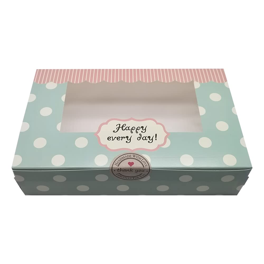 Mu Mianhua 16Pcs Cavities Paper Cake Box Cookie Cupcake Pastry Packaging Gift Boxes Bakery Container Set 8inch