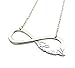 NYFASHION101 Silver-Tone Lovatic Infinity Sign Fan Pendant 3mm Link Chain Necklace, 18