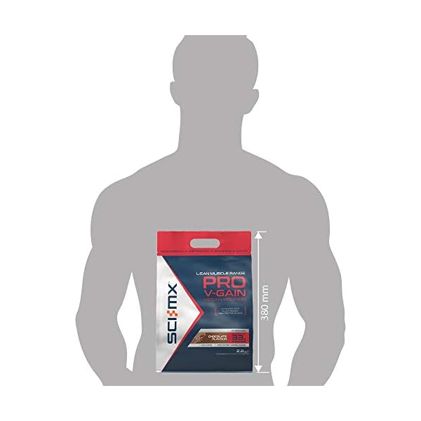 SCI-MX-Nutrition-Pro-V-Gain-Protein-Powder-Plant-Based-22-kg-Chocolate-49-Servings SCI-MX Nutrition Pro V-Gain Protein Powder, Plant Based, 2.2 kg, Chocolate, 49 Servings