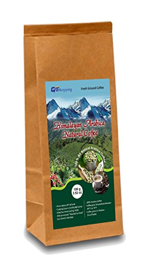 Himalayan Arabica Ground Fresh Organic Coffee - World s Best Organic Coffee | Product of Himalayas, Nepal (100g | 3.53 oz) | (Medium Roasted Ground Coffee)