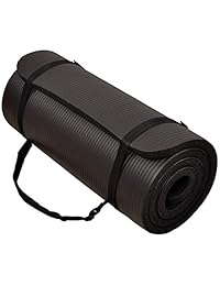 BalanceFrom GoCloud - Esterilla de yoga multiusos de 1 pulgada, extra gruesa, de alta densidad, antidesgarros, con correa de transporte