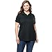 Woman Within Women's Plus Size Perfect Short-Sleeve Polo Shirt - 1X, Black