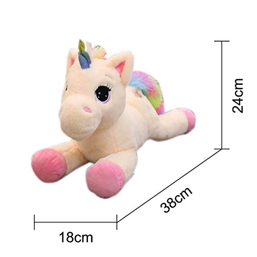 Georgie Porgy Plüsch Einhorn Farbblock Teddy Kuscheltier Tier Plüschtier für Kleinkind Kinder (Rosa 15") – Bild 3