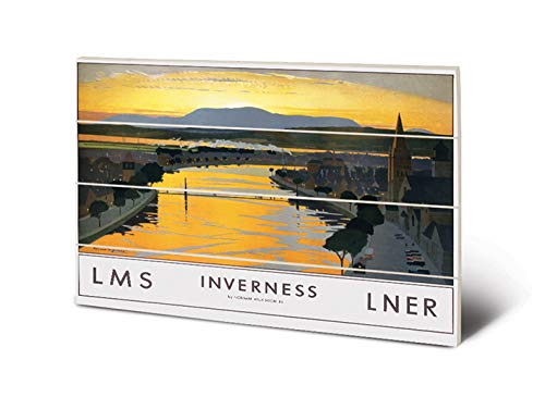 National Railway Museum SW12725P Inverness-Print on Wood 40 x 59 cm (Riviere Ness by Norman Wilkinson), Multi-Colour, 40 x 59 x 1.2 cm