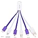 Mini USB Cable, JASTEK 5 in1 Multi USB Charger Cable with Type-C, Mini, Micro, 8pin Connectors (1 piece White + Purple )