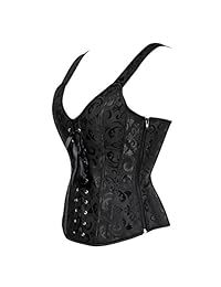 Corsé sexy con lazo y sostén con tiras para mujer.