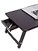 Sofia + Sam Bamboo Laptop Lap Tray with Adjustable Legs – Foldable Breakfast Serving Bed Tray – Lap Desk with Tilting Top and Side Drawer – Laptop Stand – Walnutthumb 4
