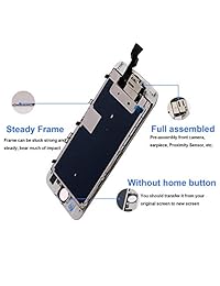Reemplazo de pantalla Compatible con iPhone 6s Plus Ensamblaje completo   LCD Digitalizador de pantalla táctil 3D con sensores y cámara frontal, compatible con ajuste con iPhone 6s Plus Blanco
