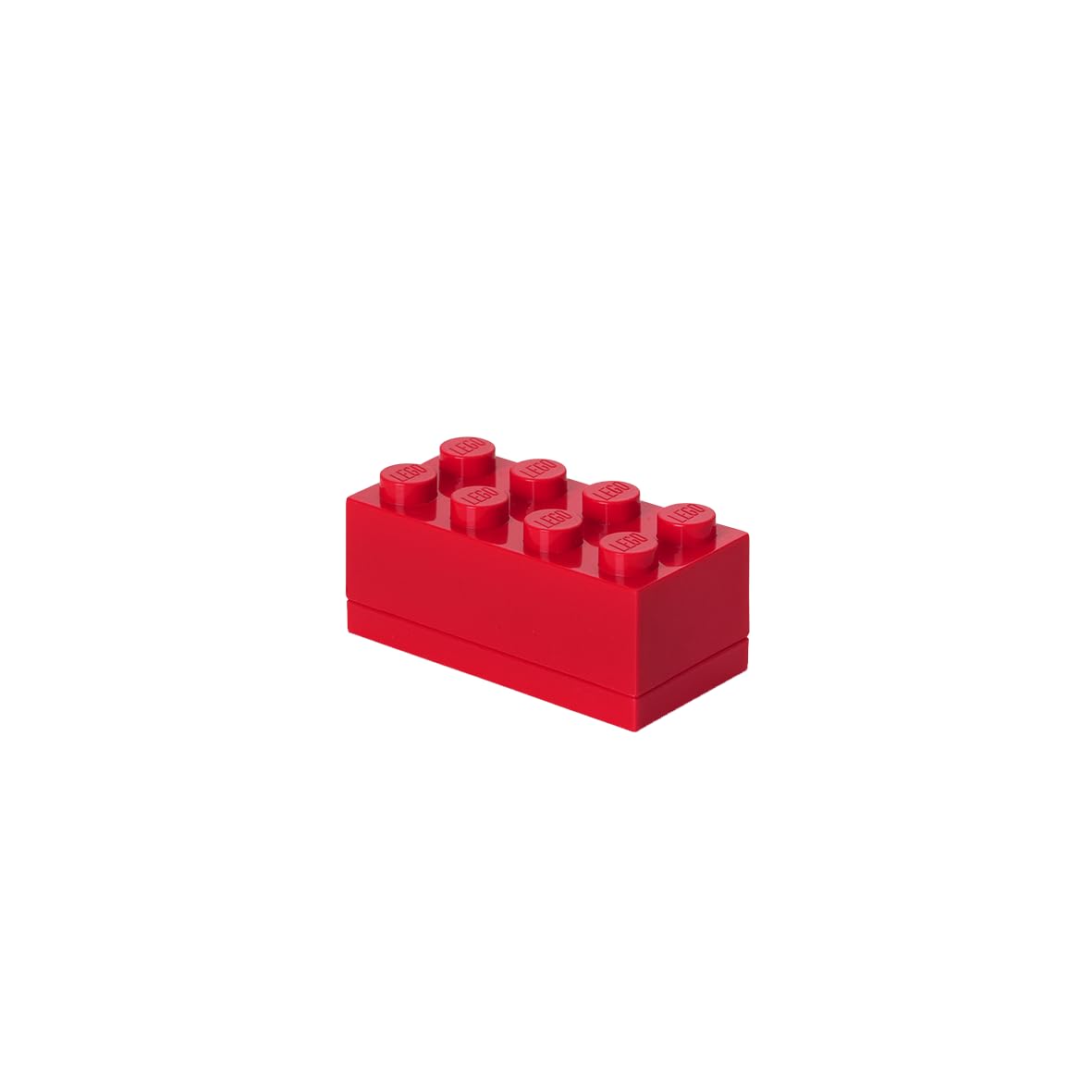 LEGO Mini Box 8 Knobs Red - Versatile Small Storage Box for Snacks, Jewellery, Hair Accessories, and Souvenirs - Safe, Easy to Clean, 46 x 92 x 43 mm
