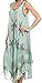 Sakkas 117 Watercolor Palm Tree Tank Caftan Short Dress - Seafoam - One Size