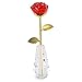 24k Gold Rose Display Stand for Artificial Flower - Transparent Base, Shelf Support for Room Decoration