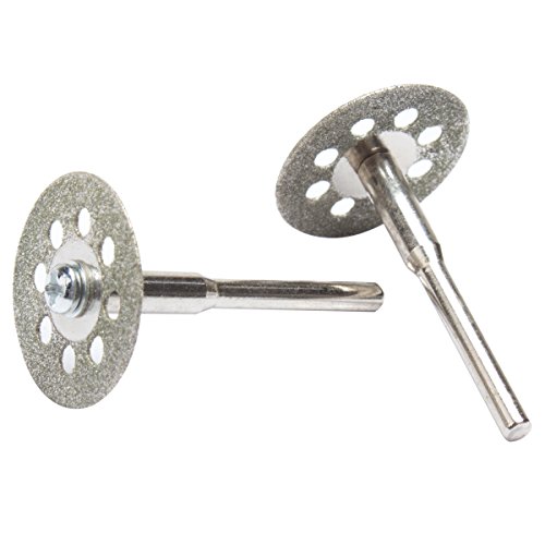 Diamond Cutting Wheel Set, Amariver 10 Pieces Diamond Saw Cutting Cut Off Discs Wheels with 2 Pieces Shank Rotary Mandrel Dremel, 12 Pcs in Total (22MM)
