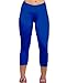 QIYUN.Z Women Sports Yoga Stretch Short Leggings Under Knee Tights Skinny Spandex Pants Sapphire Blue