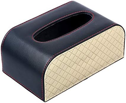 Leather Arc Tissue Box Grid Style Car Paper Holder Organizer Home Auto Accessries,001 [Energy Class A]