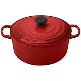 Le Creuset Signature Enameled Cast-Iron 5-1/2-Quart Round French (Dutch) Oven, Cerise (Cherry Red)