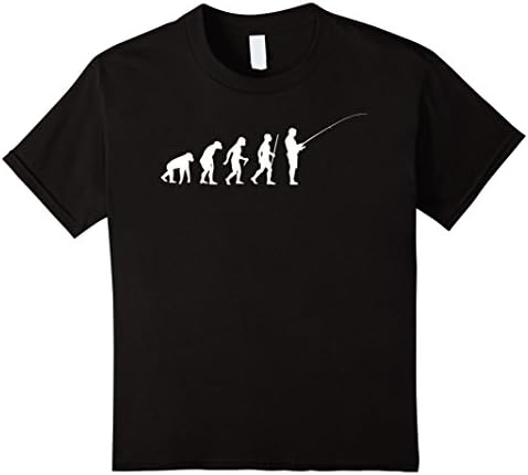 Kids Evolution Of The Fisherman Funny Fan Lover Cute T-Shirt 4 Black