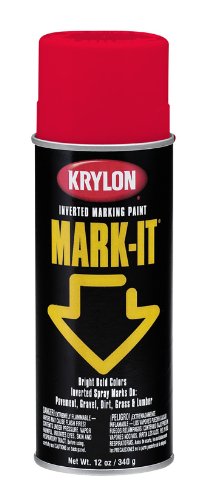 KrylonRDMI1001A Mark-It Inverted Spray, Red Fluorescent, 12 Ounce