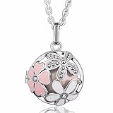 [Summer Flower] Eudora Harmony Bola 20mm Angel Caller Pendant 30 inches Prayer Necklace,Silver Plated