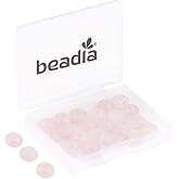 BEADIA Natural Rose Quartz Crystal Rondelle Stone with Large Hole (4mm) Loose Semi Gemstone Beads for Jewelry Making 10mmx4mm 24pcs