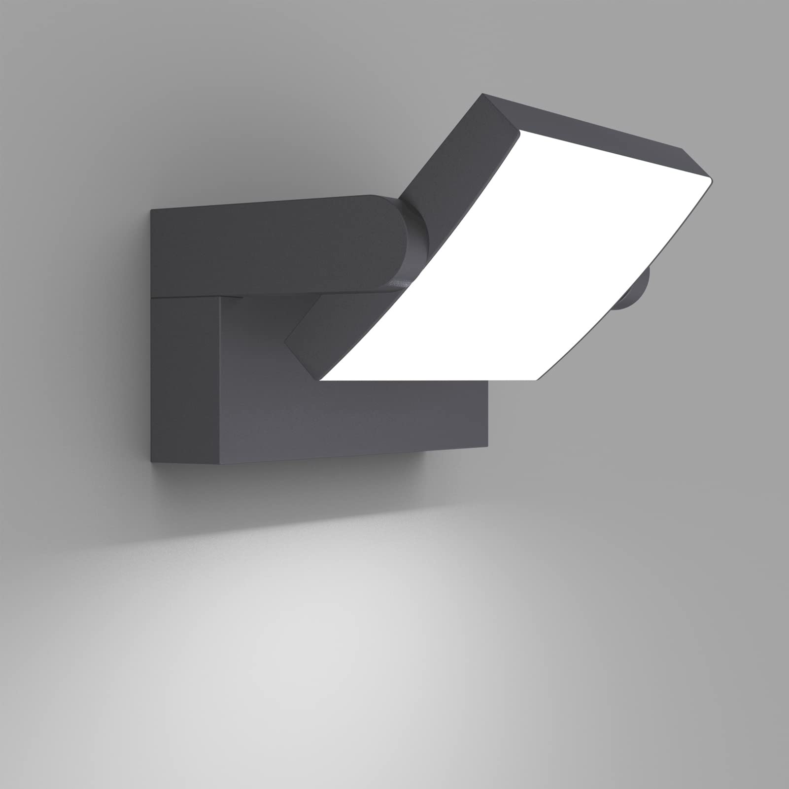 Klighten 24W LED Wall Light Outdoor Indoor Waterproof IP65, Adjustable Aluminum Wall Lamp, Modern Outside Light Mains Powered for Entrance Garden Terrace, 1500LM, Anthracite, Cold White 6000K