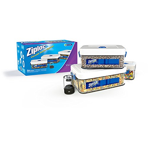 Ziploc ZLCANISTER-3PC 3 Piece Canister Set with Adapter, White