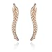 Leaf Studs Ear Crawler Earrings Cuffs Climber Ear Wrap Pin Cute Women Vine Pierced Charms Hoops Jewelry Rose Gold
