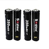 4pcs Soshine 10440 350 mAh Rechargeable Li-ion 3.7v Battery