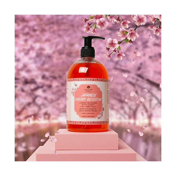 Nature Spell Japanese Cherry Blossom & Honey Jelly Hand Wash 500 Ml - Luxuriously Moisturising And Deeply Cleansing Hand…