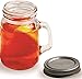 Circleware Mason Jar Mug Shot Handles and Metal Lids Set of 6 Heavy Base Glassware Drinking Glass Cups for Whiskey, Vodka, Brandy, Bourbon & Best Selling Bar Liquor, 5 oz, Clear