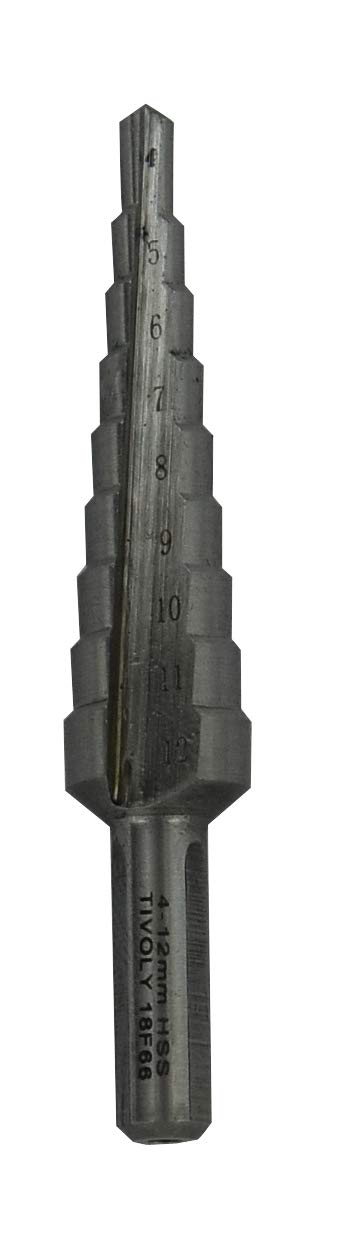Tivoly 11448620412 HSS Conical Step Drill Bit Straight Grooves Steel
