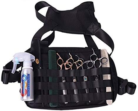 Friseur Gurtel Tasche Big Capacity Friseur Front Brust Schere Tasche Grosser Stauraum Haar Kamm Scherhalter Fall Doppel Schultergurtel Fur Friseur Schere Haarkamme Amazon De Sport Freizeit