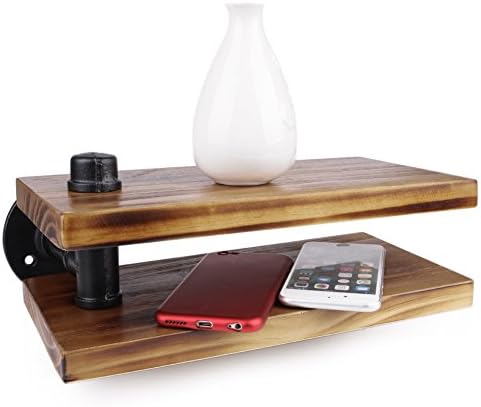 Pipe Shelf, Urban Rustic Industrial Floating Iron Pipe Shelf Bracket, Bathroom Ladder Shelf