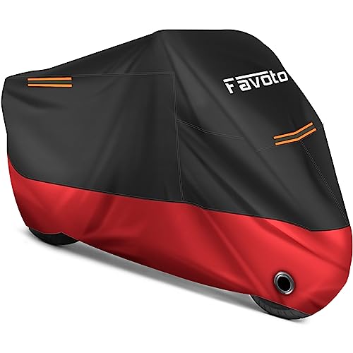Favoto Motorcycle Cover, Universal Fit with Night Reflectors