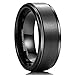 King Will Basic 8mm Black High Polish Matte Finish Tungsten Men's Wedding Ring Comfort Fit