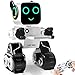 IHBUDS Remote Control Toy Robot for Kids,Touch & Sound Control, Speaks, Dance Moves, Plays Music. Built-in Coin Bank. Programmable, Rechargeable RC Robot Kit for Boys, Girls All Ages - White/Black