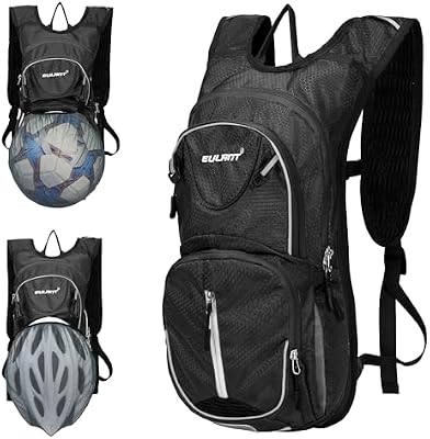 Mochila pequena para bicicleta, mochila impermeável de hidratação de 12L, mochila refletora para bicicleta para caminhadas de MTB, corrida, natação na praia, com camada isolante e rede de bolas