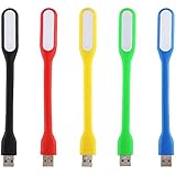 SELCNG （Pack of 5） Mini USB LED Light, Adjustable Angle Portable Flexible LED, USB Power Outdoor Energy Night Reading Light