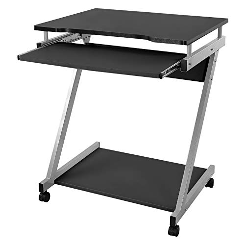 Escritorio de la Computadora, Mesa de Ordenador en Forma de Z, Escritorio para Hogar o Oficina, Negro LCD811B