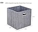 HEPNA (4-Pack) Storage Bins Waterproof Fabric Foldable Cubes with Metal Handles,Large Size 13 Inches Box Containers, Vintage Grey,Great for Nursery,Playroom,Shelf,Closet,Office,Home Organization